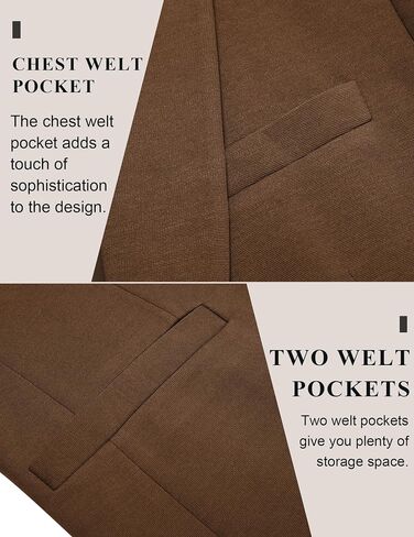 COOFANDY Men Blazers Casual Knit Sport Coat Notch Lapel One Button Sports Jacket Brown L in Saudi Arabia