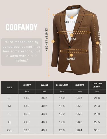 COOFANDY Men Blazers Casual Knit Sport Coat Notch Lapel One Button Sports Jacket Brown L in Saudi Arabia