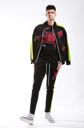 SCREENSHOT-TRACK JACKET Mens Urban Hip Hop Premium Track Jacket - Slim Fit Side Taping Sportswear Urbanwear Streetwear Top in Kuwait