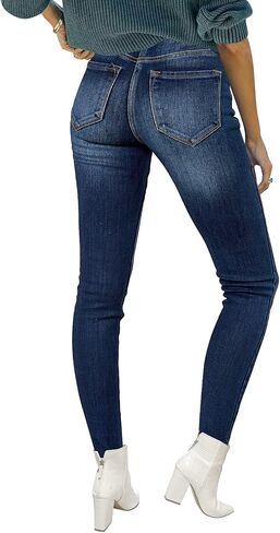 Utyful Womens Fleece Lined Jeans High Waisted Stretch Thermal Fleece Denim Jeggings Skinny Warm Leggings Lined Pants Winter in Kuwait