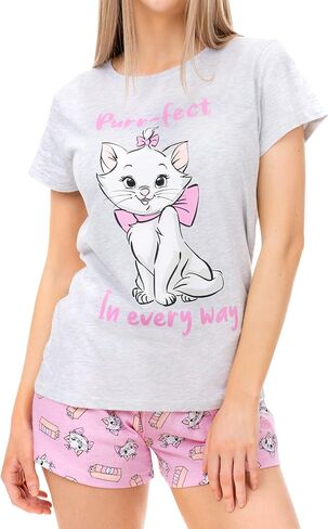 Disney Pajama for Women | Ladies Aristocats Pajamas | Cotton Short PJ Set in Saudi Arabia