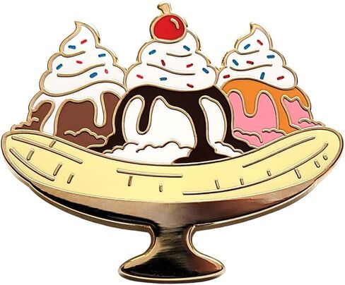 Pinsanity Banana Split Ice Cream Sundae دبوس طية صدر السترة من المينا in Saudi Arabia