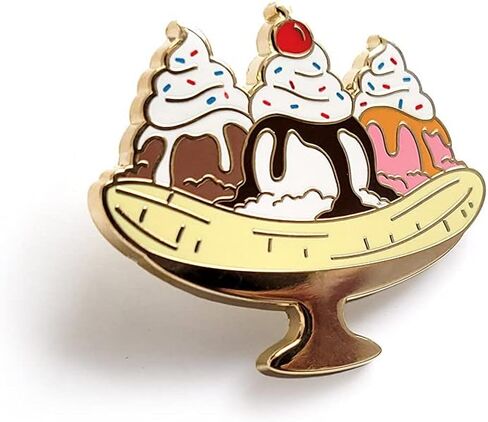 Pinsanity Banana Split Ice Cream Sundae دبوس طية صدر السترة من المينا in Saudi Arabia
