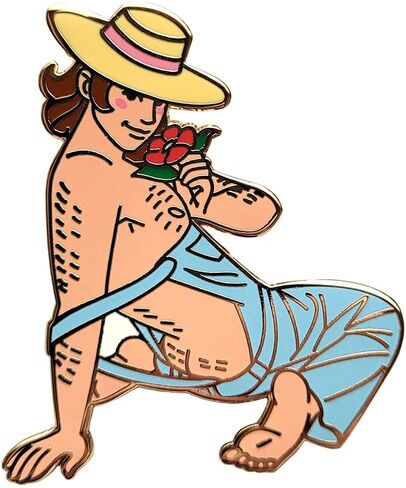 Pinsanity Farmer Pin Up Boy Enamel Lapel Pin in Saudi Arabia