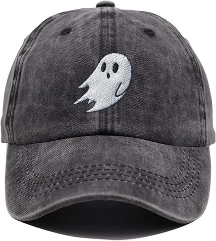 Halloween Cute Ghost Baseball Cap Hats for Men Women Cool Emo Gothic Goth Perfect Best Grunge Spooky Witch Graphic Birthday Presents Vintage Dad Trucker Hat Black in Kuwait