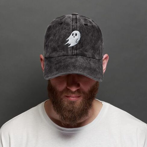 Halloween Cute Ghost Baseball Cap Hats for Men Women Cool Emo Gothic Goth Perfect Best Grunge Spooky Witch Graphic Birthday Presents Vintage Dad Trucker Hat Black in Kuwait