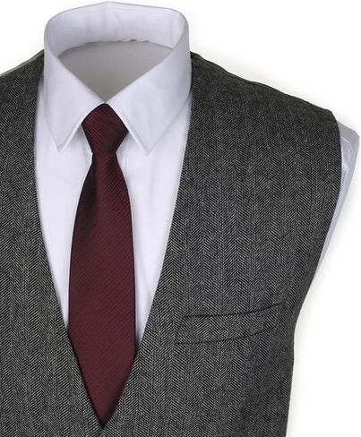Ruth&Boaz 3Pockets 4Buttons Wool Herringbone Tweed Business Suit Vest in Saudi Arabia