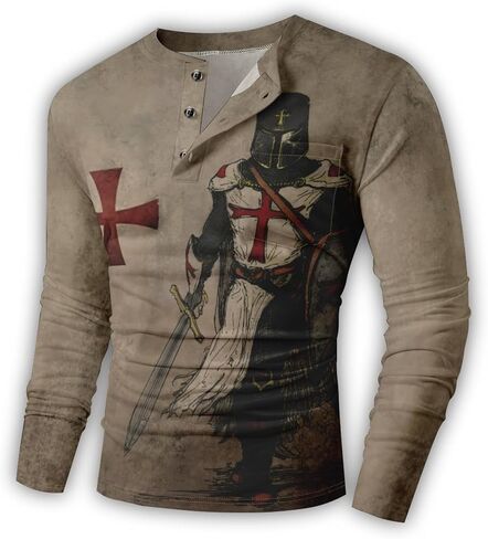 Men's Henley Shirts，Long Sleeve Shirts Fashion，Men's Basic Fit Shirts Polo in Kuwait