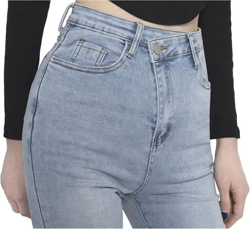 PMZM Stretch Jeans for Women High Waisted Womens Distressed Straight Leg Jean in Saudi Arabia