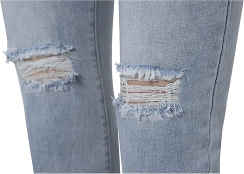 PMZM Stretch Jeans for Women High Waisted Womens Distressed Straight Leg Jean in Saudi Arabia