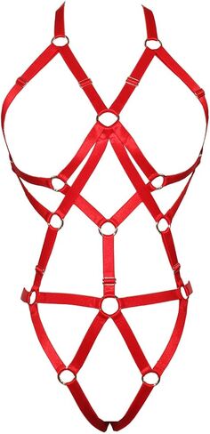 Women Body Harness Bra Set: Strappy Lingerie Set, Adjustable Cupless Cage Bra,Eastic Punk Gothic Strap Harness Belt in Kuwait