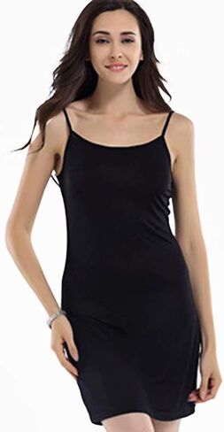 Zylioo Women's Mulberry Silk V-Neck Full Slips Dresses with Split Hem Slim Fit Tank Top Under Dress Nightwear in Saudi Arabia