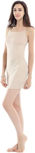 Zylioo Women's Mulberry Silk V-Neck Full Slips Dresses with Split Hem Slim Fit Tank Top Under Dress Nightwear in Saudi Arabia