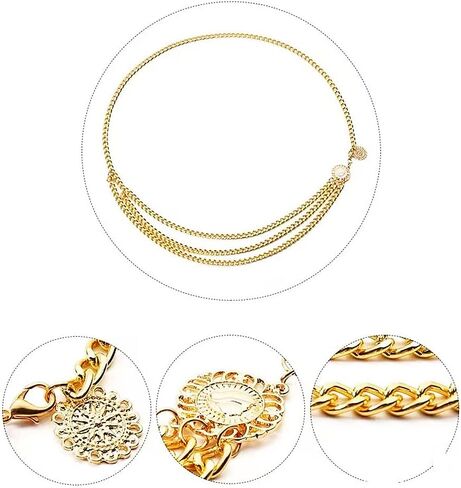 Nieeweiy المرأة طويلة شرابة الخصر سلسلة الخصر حزام متعدد الطبقات الجسم البطن سلسلة لفستان in Kuwait