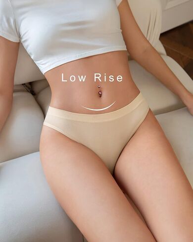 SHARICCA Seamless Bikini Underwear for Women Super Stretch Sexy Low Rise Cheeky Panties Soft Comfort Hipster Pack in Saudi Arabia