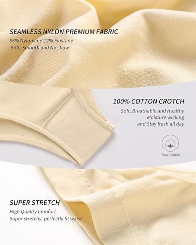 SHARICCA Seamless Bikini Underwear for Women Super Stretch Sexy Low Rise Cheeky Panties Soft Comfort Hipster Pack in Saudi Arabia