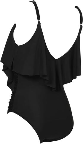 SUUKSESS Women Slimming Ruffle One Piece Swimsuits Ruched Tummy Control Bathing Suits in Kuwait