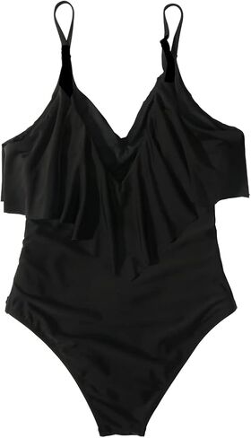 SUUKSESS Women Slimming Ruffle One Piece Swimsuits Ruched Tummy Control Bathing Suits in Kuwait