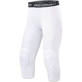 SS COLOR FISH Men’s Basketball Leggings with Knee Pads 3/4 Compression Tights Pants Sports Athletic Baselayer