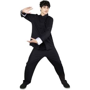 2 Piece Chinese Traditional Cheongsam Suit Kungfu Tai Chi Martial Arts Wing Chun Frog Button Shirt Top Bottoms Bottoms