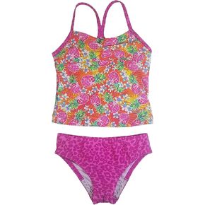 Speedo Girl's Sporty Splice Tankini 2 Piece Swimsuit
