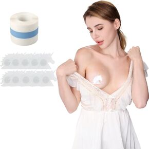 شريط EMOET شفاف، شريط Boobytape لرفع الثدي، شريط دفع شفاف مع 10 قطع من أغطية حلمات يونيكورن، شريط لاصق للجسم حمالة الصدر، شريط غير مرئي تحت الملابس، حمالة صدر غير مرئية للصدر الكبير in Kuwait