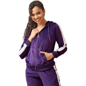 Velour Tracksuit Womens Sweatsuits 2 Piece Set Zip Hoodie Sweatpants Outfits Velvet Jogging Suits