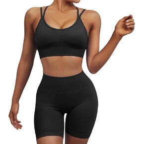 RUUHEE مجموعات تجريب للنساء سلس 2 قطعة ملابس حزام حمالة صدر رياضية مطابقة طماق اليوغا الصالة الرياضية أكتيفيوير in Kuwait