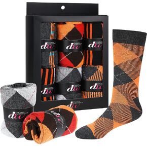 Debra Weitzner Mens Dress Socks with Gift Box - Cotton Colorful Classic Argyle Sock - Patterned Crew Socks for Men 6 Pairs in Saudi Arabia