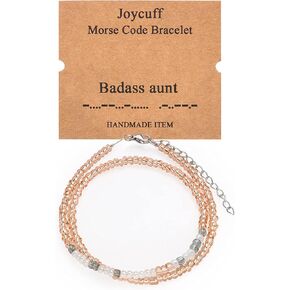 Christmas Birthday 𝐆𝐢𝐟𝐭𝐬 for Women Teen Girls 𝐋𝐚𝐲𝐞𝐫𝐞𝐝 𝐌𝐨𝐫𝐬𝐞 𝐂𝐨𝐝𝐞 𝐁𝐫𝐚𝐜𝐞𝐥𝐞𝐭𝐬 for Mom Aunt Daughter Friends Sisters Wife Bohemia Beaded Strand Bracelet