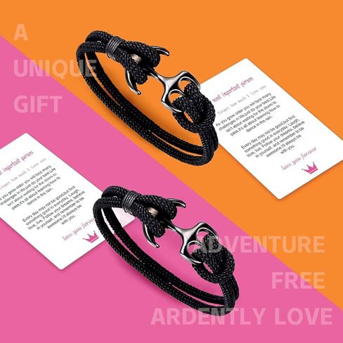 هدايا PINTONIK إلى ابني/صديقي/زوجي/أبي/جدي/أخي/رجل/زوجي مع بطاقات عيد الحب، سوار مرساة قارب للرجال. in Kuwait