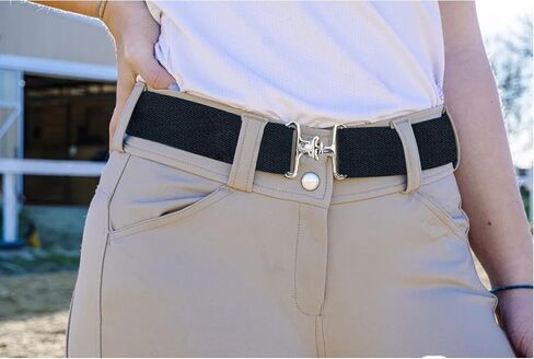 Dielianyi 1.5 Inch Elastic Equestrian Belt Elastic Belt Stretch Horseback Riding Belt with Surcingle Buckle Horses Belt with leather key strap in Saudi Arabia