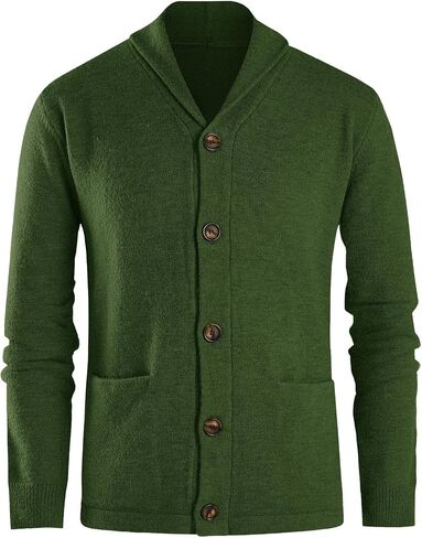 Runcati Mens Shawl Collar Cardigan Sweaters Button Down Cable Knitted Loose Fit Knitwear Open Front Sweaters Winter Outwear in Saudi Arabia