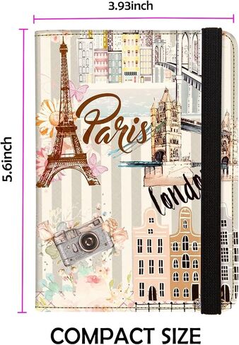 Passport Holder Women,RFID Blocking Travel Wallet,Leather Card Case Travel Document Organizer Credit Card Holder Girl Men (Colored cat) in Kuwait