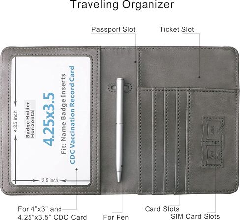 WALNEW Passport Holder and Vaccine Card Holder Combo Travel Wallet RFID Blocking PU leather Case Cover with Vaccine Card Protector Slot (Marble Pink) in Saudi Arabia