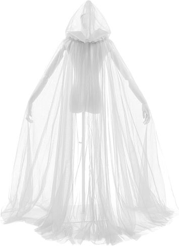 Tremour Haunted Hooded Cape Ghost Costume Capes for Women Bride Hooded Cape Cloak in Kuwait