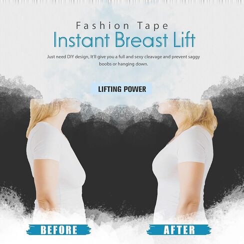 شريط EMOET شفاف، شريط Boobytape لرفع الثدي، شريط دفع شفاف مع 10 قطع من أغطية حلمات يونيكورن، شريط لاصق للجسم حمالة الصدر، شريط غير مرئي تحت الملابس، حمالة صدر غير مرئية للصدر الكبير in Kuwait