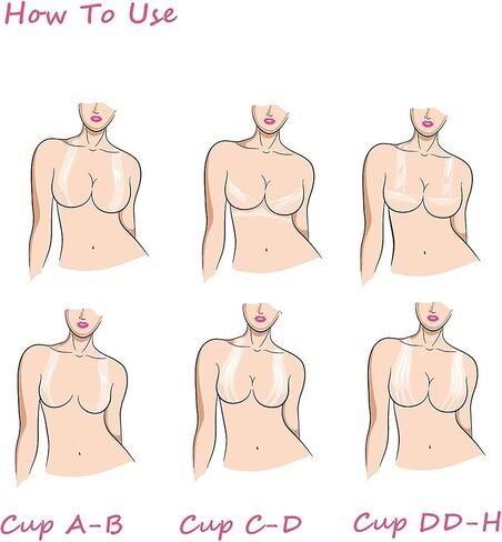 شريط EMOET شفاف، شريط Boobytape لرفع الثدي، شريط دفع شفاف مع 10 قطع من أغطية حلمات يونيكورن، شريط لاصق للجسم حمالة الصدر، شريط غير مرئي تحت الملابس، حمالة صدر غير مرئية للصدر الكبير in Kuwait