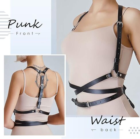 DOTASI Punk Waist Leather Chain Belt Harness Strappy Adjustable Body Accessories in Saudi Arabia