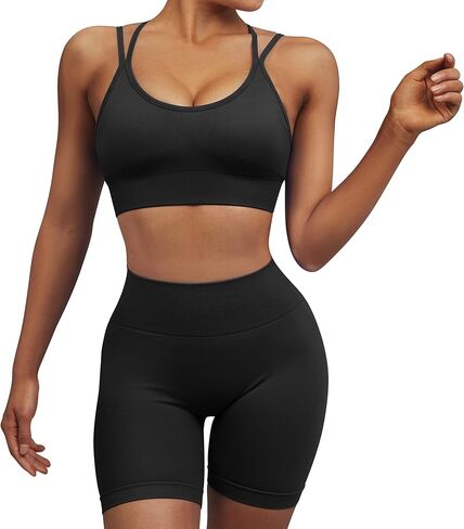 RUUHEE مجموعات تجريب للنساء سلس 2 قطعة ملابس حزام حمالة صدر رياضية مطابقة طماق اليوغا الصالة الرياضية أكتيفيوير in Kuwait