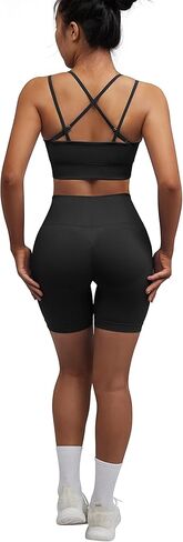 RUUHEE مجموعات تجريب للنساء سلس 2 قطعة ملابس حزام حمالة صدر رياضية مطابقة طماق اليوغا الصالة الرياضية أكتيفيوير in Kuwait