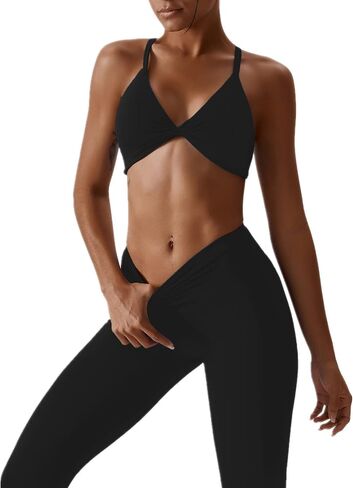 ABOCIW Workout Sets for Women Twist Front Halter Sports Bras High Waist Legging 2 Piece Exercise Gym Yoga Outfit in Kuwait
