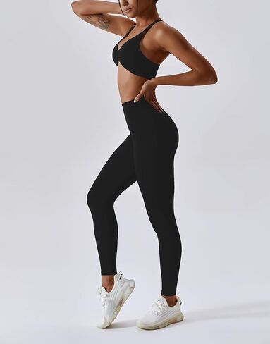 ABOCIW Workout Sets for Women Twist Front Halter Sports Bras High Waist Legging 2 Piece Exercise Gym Yoga Outfit in Kuwait