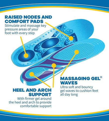 Dr. Scholl's Stimulating Step Insoles with Massaging Gel Plus Stimulating Nodes, Unisex 1 Pair in Saudi Arabia