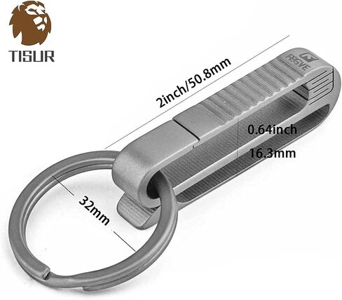 TISUR Belt Key Clip,Titanium Carabiner Key Chain Ring Holder for Belt, Quick Release Detachable Keychain Clip in Kuwait