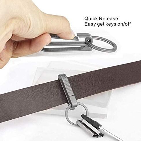 TISUR Belt Key Clip,Titanium Carabiner Key Chain Ring Holder for Belt, Quick Release Detachable Keychain Clip in Kuwait