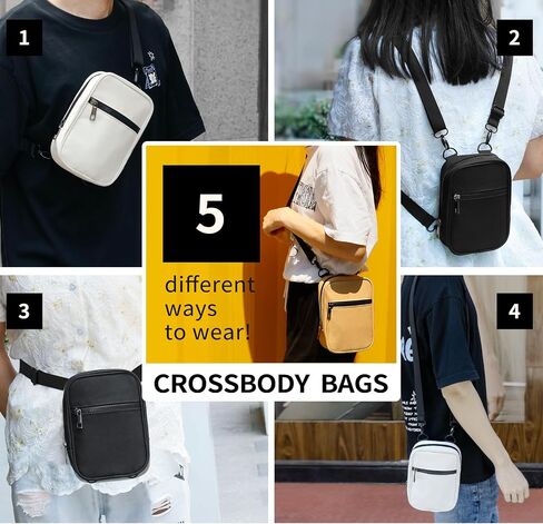 IFSNOW Crossbody Bags for Women Men Trendy, Cross body Bag Women, Sling Bag Multi Position Fanny Pack, Small Belt Bag Crossbody Purse Sling Backpack Travel (Black) in Saudi Arabia