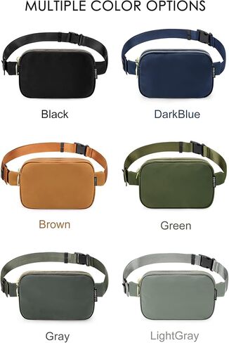 حقيبة حزام ZORFIN للنساء والرجال، حقائب فاني عصرية تمر بالجسم للنساء والرجال مع حزام قابل للتعديل للتسوق/الكاجوال/الجري (أسود) in Kuwait