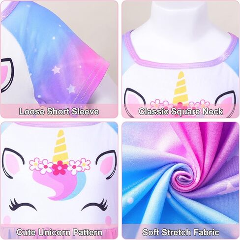 MHJY Girls & Doll Matching Nightgowns Unicorn Nightdress Sleepwear Pajamas for Girls and 18" Dolls in Kuwait