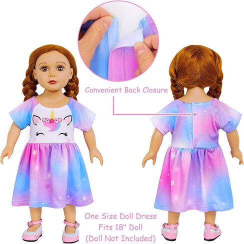 MHJY Girls & Doll Matching Nightgowns Unicorn Nightdress Sleepwear Pajamas for Girls and 18" Dolls in Kuwait